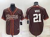 Cleveland Browns 21 Denzel Ward Brown Men's Stitched Cool Base Nike Baseball Jersey,baseball caps,new era cap wholesale,wholesale hats